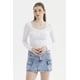thumbnail image 1 of Polera Mujer Escote Abotonado Blanco, 1 of 4