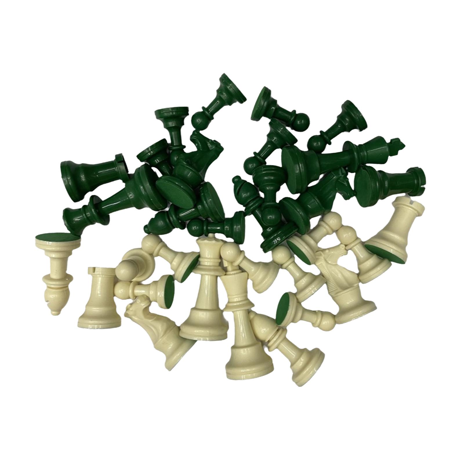 Magideal - 32 Piezas De Ajedrez, Figuras De Rey, Juego De Estrategia, Peones De Ajedrez, Piezas De Ajedrez Para Picnics, Viajes, Campamentos En El Patio Trasero.