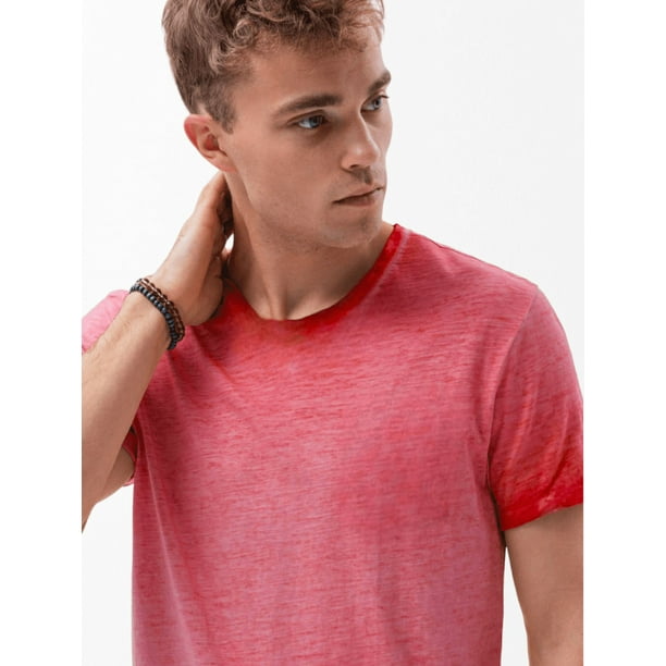 Polera Hombre Manga Corta Cuello Redondo Rojo Talla M