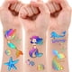 thumbnail image 1 of Tatuajes temporales para fiestas de sirena para niños: recuerdos de cumpleaños de sirena con brillantina, decoraciones de cola de sirena y maquillaje de Halloween (6 hojas), 1 of 6