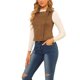 thumbnail image 4 of INSPIRE CHIC Chaleco de motociclista corto sin mangas de mujer casual de ante sintético XL Camel, 4 of 8