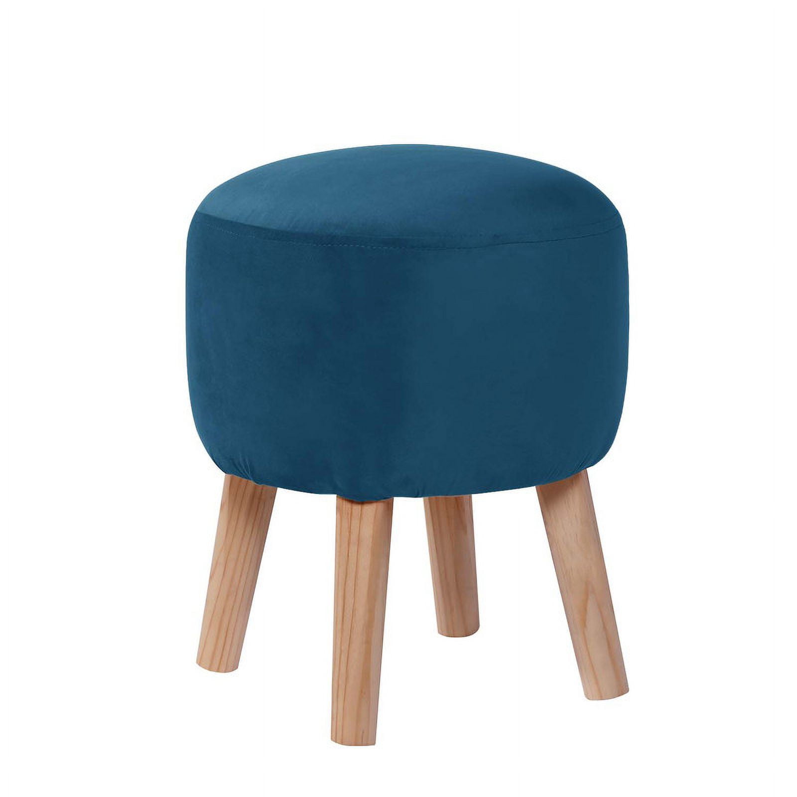 Latam Home - Pouf Nantes Tela Velvet Azul Petroleo
