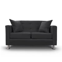 Muebles Barcelona - Sofá 2 Cuerpos New Mallorca Felpa Negro