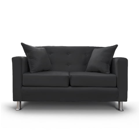 Muebles Barcelona - Sofá 2 Cuerpos New Mallorca Felpa Negro