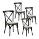 thumbnail image 1 of Pack 4 Sillas Comedor Madera Ratán Apilables Crossback Negra, 1 of 8