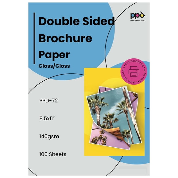 Papel para folletos PPD PPD-72, 100 hojas, 140 g/m², 21 x 28 cm