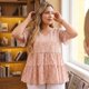thumbnail image 2 of Agnes Orinda Blusa de Mujer Talla Grande Boho Floral Cuello en V Mangas con Volantes Blusas Babydoll en Capas 4X Rosa, 2 of 8