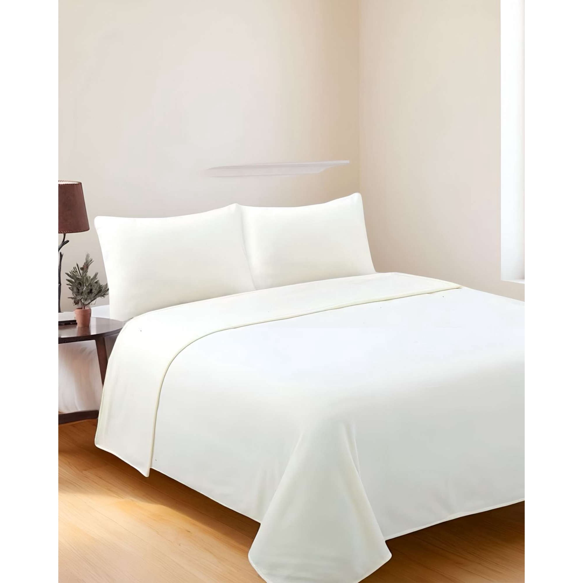 Mylhogar - Sábana De Polar Ultra Suave Máxima Calidez Y Confort Blanca 1,5 Plazas