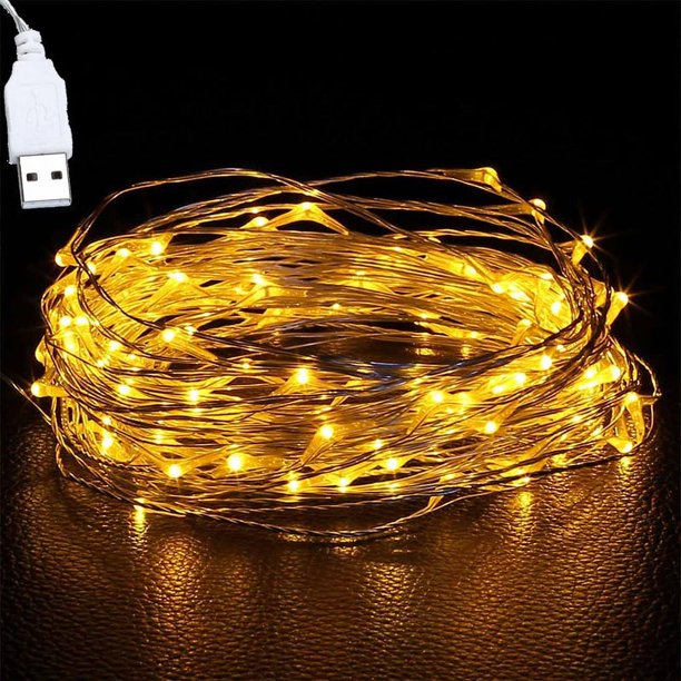Copper Wire Led Lights USB 393.7inch For Home Decoration Holiday Lighting Wreath For Garden Decor Home Decor Living Room, Halloween, Christmas, Wedding Decor, Wall Decor, For Camping, Party, Perfect G