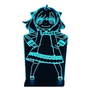 Lelumania - Lampara Ilusion 3D Anya De 7 Colores, Base Touch