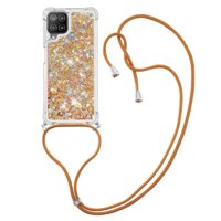 Funda Foxdock Para Samsung Galaxy M32 Con Cuerda Ajustable, Brillo Líquido, Protección Antigolpes Y Lente – Ideal Para Regalo