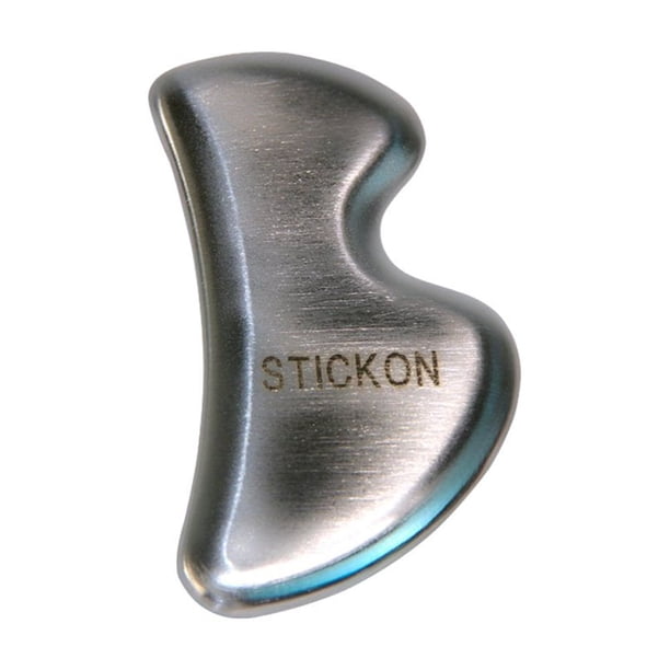 Herramienta de masaje para raspar Gua Sha de acero inoxidable STICKON IASTM Tools, excelente herramienta de movilización de tejidos blandos (forma de B)