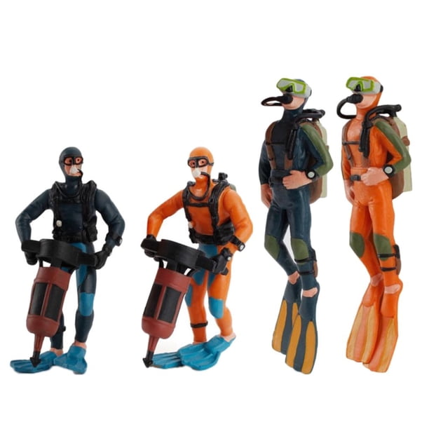 Figura De Acción En Miniatura Motociclista Preescolar Aprender Figuras De Acción De Juguete Buzo De 4 Piezas