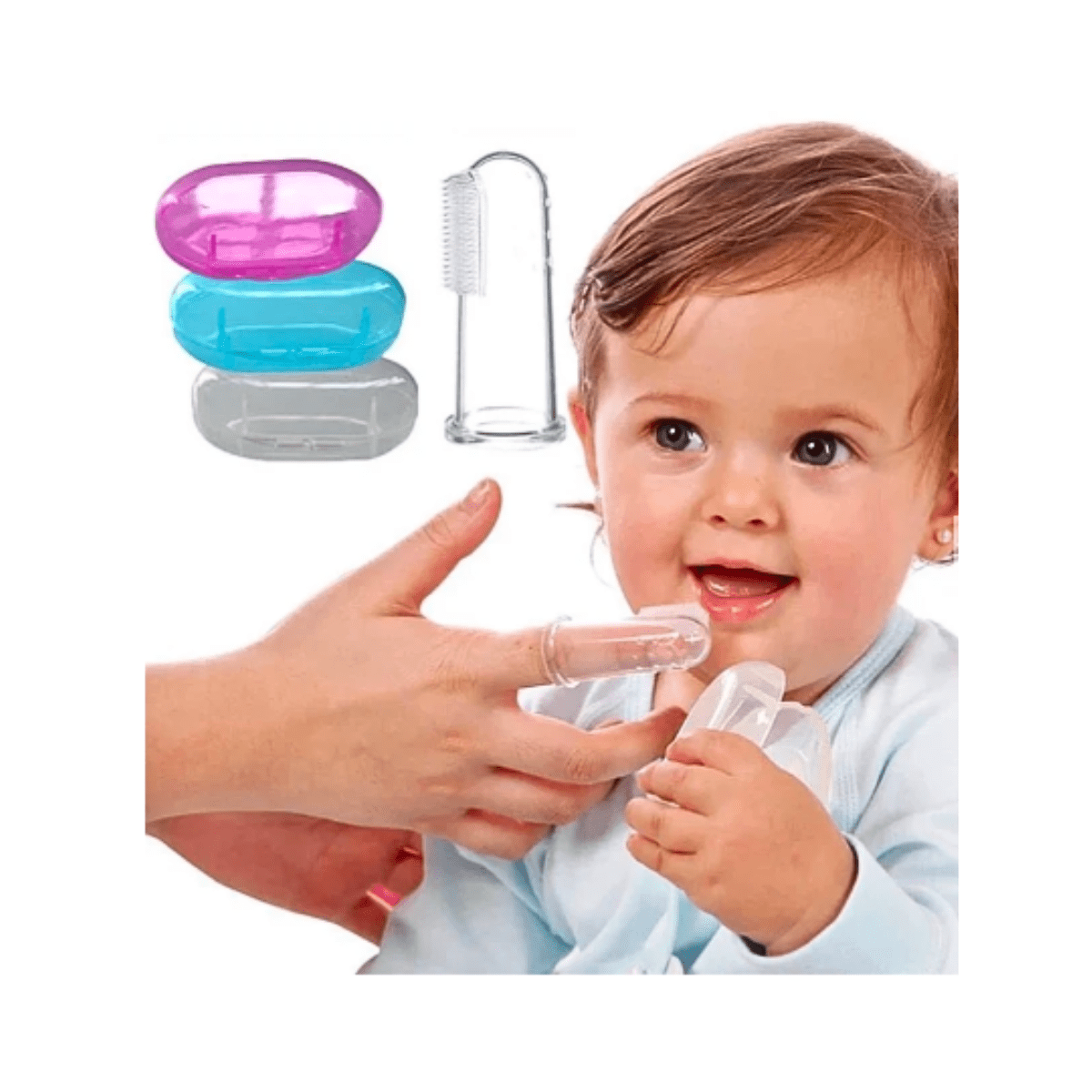Genérico - Cepillo Dedal De Dientes Bebés + Cajita De Almacenamiento
