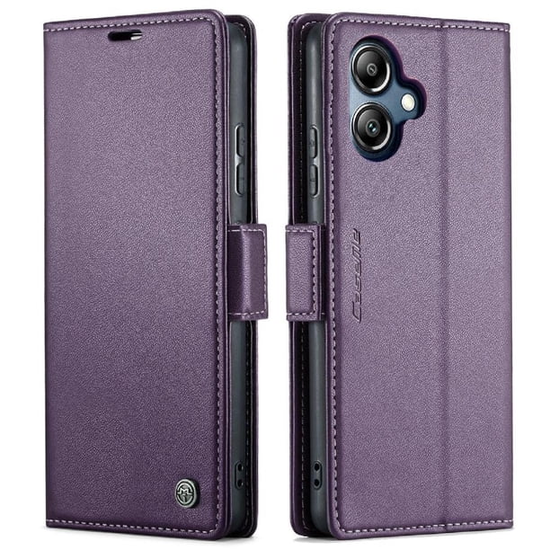 CaseMe tipo cartera Samsung Galaxy A06 con cierre magnético, RFID, tarjetero, soporte, carga inalámbrica
