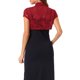 thumbnail image 3 of INSPIRE CHIC Bolero de Encaje para Mujer con Cuello Alto, Botón, Manga Corta, Cubierta de Hombro S Rojo Oscuro, 3 of 6
