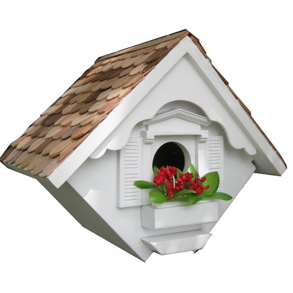Casita para pájaros Home Bazaar Little Wren blanca para colgar, decorativa