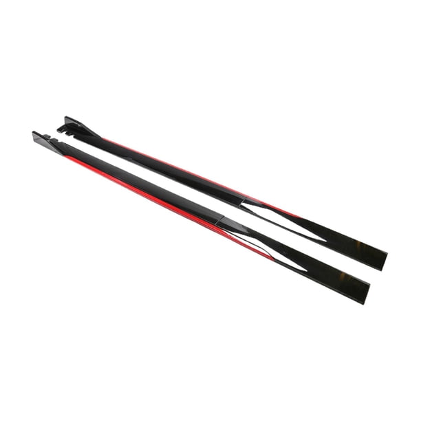 Faldones laterales universales para coche, divisores de extensión, Kit de carrocería, extensiones de Panel , 2M, accesorios duraderos para , negro rojo