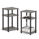 thumbnail image 1 of Mesa auxiliar Furinno Just de 3 niveles, tubo torneado, roble francés, gris/negro, 1 of 5