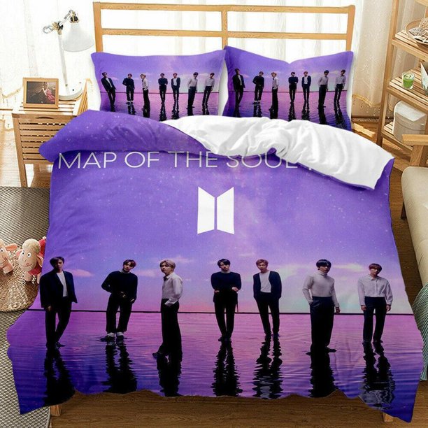 BTS Bangtan Boys3 Quilt Duvet Cover Set Bed Linen Bedspread Pillowcase Kids3-Piece Bedding Set