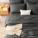 thumbnail image 2 of Juego de cama CozyLux King Seersucker, edredón gris oscuro, 7 piezas, 2 of 8