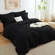 thumbnail image 1 of Juego de edredón CozyLux King Black de 7 piezas para cama en una bolsa, 1 of 3