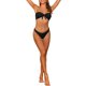 thumbnail image 1 of Conjuntos de Bikini Bandeau para Mujer, Acanalado con Lazo Sin Tirantes con Parte Inferior 2 Piezas Traje de Baño Negro Mediano, 1 of 5
