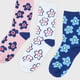 thumbnail image 4 of Calcetines Mujer Tripack Largos Mix Flores Azul Corona, 4 of 4