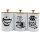 thumbnail image 1 of 3x Recipientes Para Café, Té Y Azúcar, De Hierro, Elegantes Botes De Cocina Para Encimera, Color Blanco, 1 of 5
