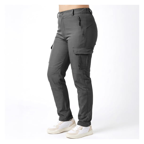 Pantalon Termico Impermeable Softshell Con Micropolar Mujer gris XL