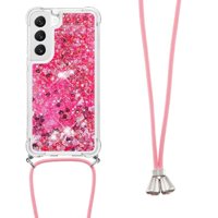 Funda Foxdock Para Samsung Galaxy S21 Con Cuerda Ajustable, Brillo Líquido, Protección Antigolpes Y Lente – Ideal Para Regalo
