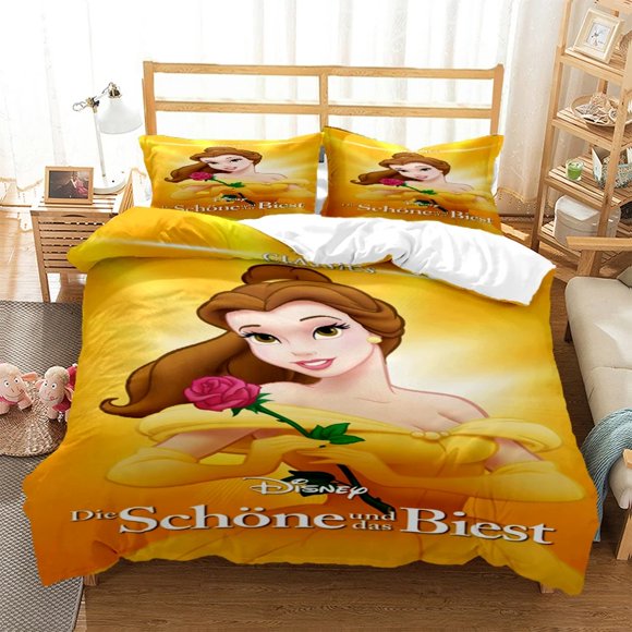 Belle Princess Bedding Set Beauty and the Beast Duvet Cover with Pillowcase