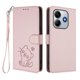 thumbnail image 1 of Funda Volteable con Diseño de Gato para Xiaomi Redmi Note 14 5G, Rosa, 1 of 6