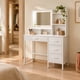 thumbnail image 5 of Tocador con Luz y Espejo Blanco 4 Cajones Repisas 90x45x137 cm Dormitorio, 5 of 6