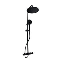 Click Ventas - Columna De Ducha Negro 3 Salidas De Agua Redondo Shower