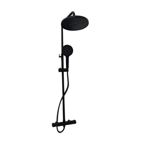 Click Ventas - Columna De Ducha Negro 3 Salidas De Agua Redondo Shower