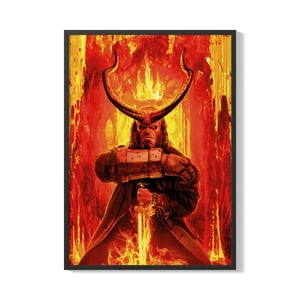 Creango - Cuadro Poster Enmarcado Hellboy Decorativo