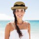 thumbnail image 4 of Sombrero para el sol, sombrero bombín de moda para mujer, sombreros de verano para el sol, sombrero de playa de paja, sombrero de paja tejido para exteriores, fiestas, playa, 4 of 7