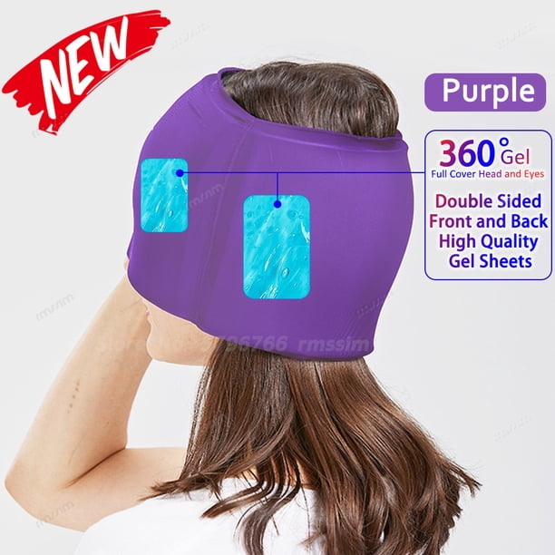 Gel Hot Cold Therapy Headache Migraine Relief Cap For Chemo,Sinus,Neck Wearable Therapy Wrap Stress Pressure Pain Relief Massage
