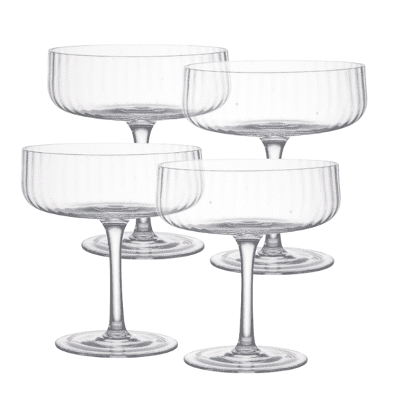 Set 4 Copas Labradas Danny Home Stripe Polar 220ml