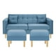 thumbnail image 1 of Sofa New Retro 3c + 2 Pouf Felpa 05 Azul Petroleo, 1 of 6