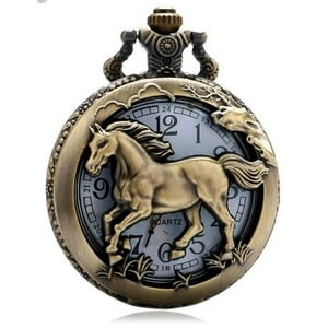 Genérico - Reloj Bolsillo Crazy Horse Con Cadena Quartz Ak55