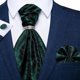 thumbnail image 3 of Corbatas Seda Ascot Pañuelo + Anillo Plateado Paño Colleras verde oscuro Talla Única, 3 of 5