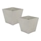 thumbnail image 1 of Set 2 Macetero Plastico Bajo Premium Base Cuadrada Conica S beige, 1 of 7