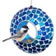 thumbnail image 1 of Comedero Para Pájaros De Vidrio Mosaico Azul De 6 Pulgadas, 1 of 9