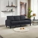 thumbnail image 1 of dark grey color knock down 3-seat combo sofa with storage ottoman for living room apartment bedroom and compact room, Upholstered sectional Couch, L Shaped Bench with a footrest, a individual storage, 1 of 3