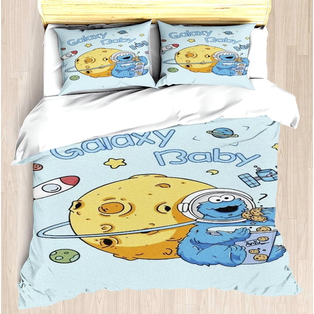 v1778 Bed Sheets Sesame Street /pcs Duvet Cover Set Bedroom Various Size Bedding Polyester Decor Ultra Soft Comfortable New Designer 3-Piece Bedding Set (1 Duvet Cover + 2 Pillow Shams) Bed Sheets ju1