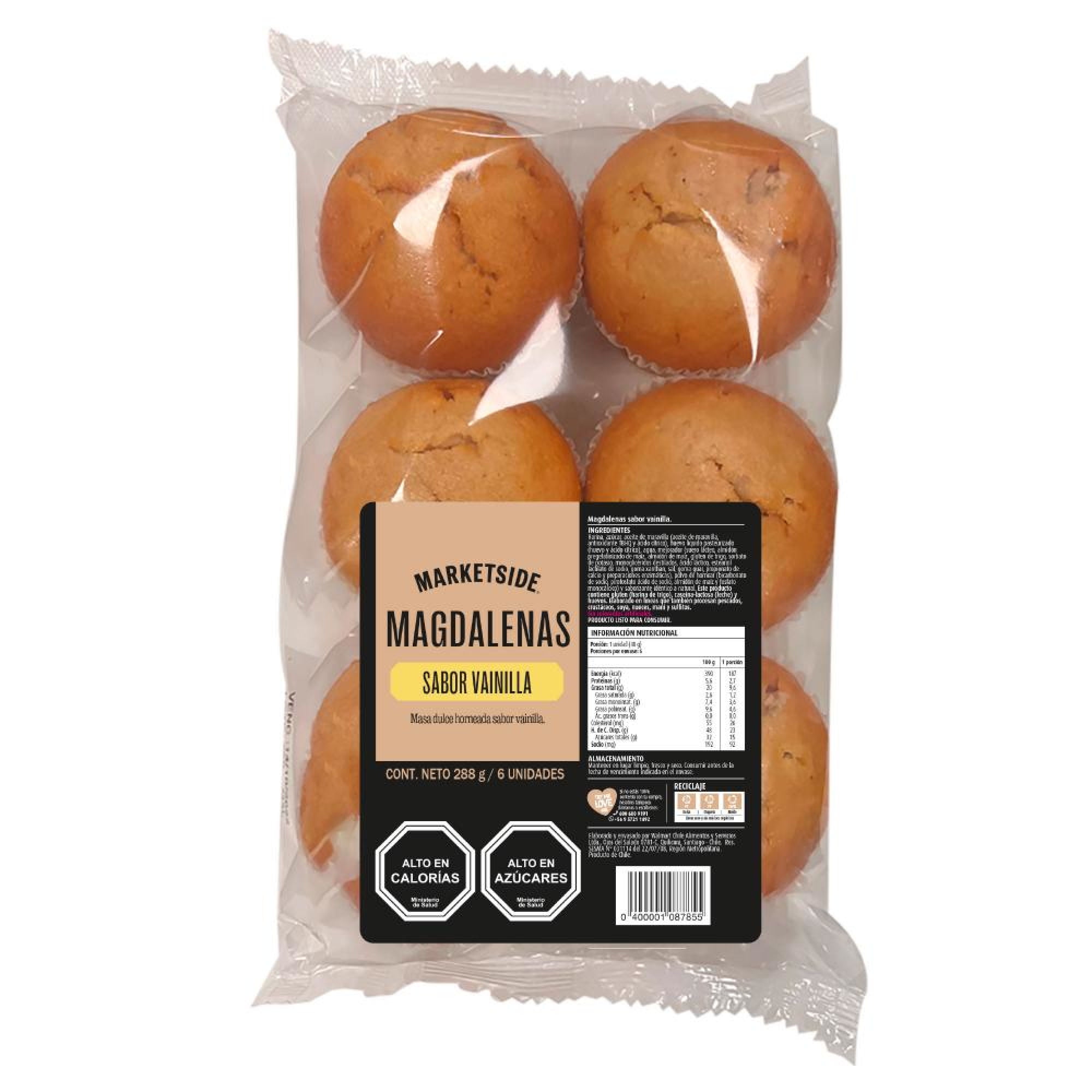Magdalena Vainilla 6 Un 288 g Marketside
