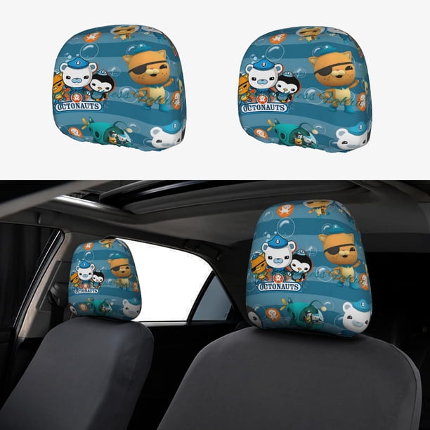 Octonautas Funda Protectora Universal para Reposacabezas de Coche, Funda Elástica para Reposacabezas de Asiento de Auto, Funda de Tela Antipolvo, Accesorios de Interior 2 Piezas