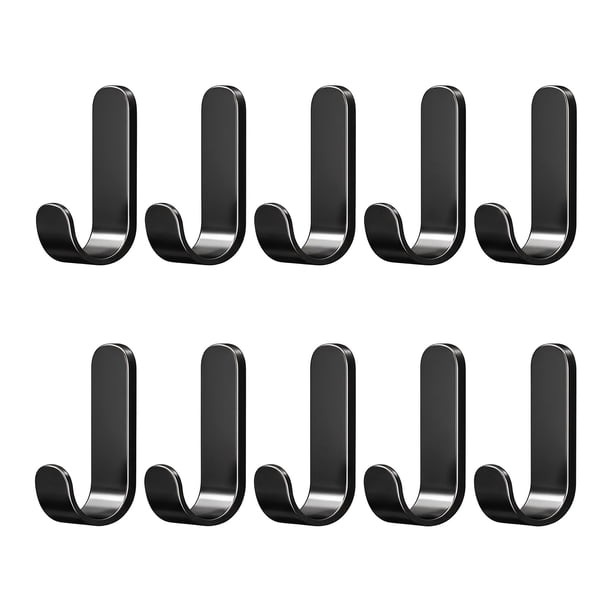 REGALWOVEN Ganchos Utilitarios 10 Piezas Ganchos Metálicos Duraderos para Colgar y Organización de Garaje Negro 2.6 pulgadas